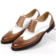 Mens British Pointy Toe Dress Business Lace Up Wing Tip Brogue Wedding Shoes