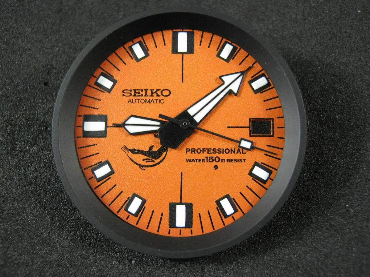 New Diver 7002 7020 7029 Modified Orange DIAL HANDS Black CHAPTER RING SET