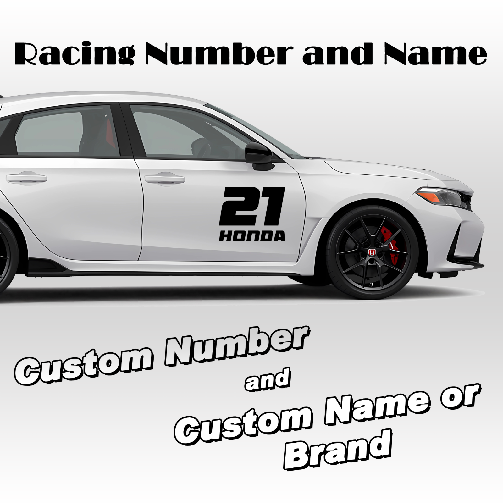 Other Car Numbers Racing Car numbers 2 pack die-cut door custom number rally sport decal ...