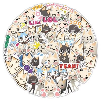 50PCS Cute Inoue Toro Stickers Cartoon Cat Meme Graffiti Decals | eBay