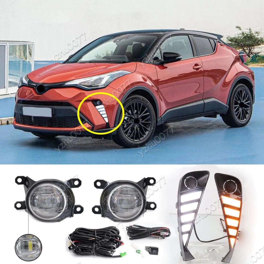 2020 2021 For Toyota C-HR CHR LED Daytime running lights LED Front Fog  Light Kit