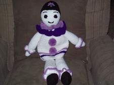 Crochet  22 in Clown stuffed doll toy animal new handmade