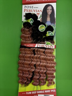 Model Model POSE Mastermix Peruvian Flow Deep Bundle Wave 16 18 20  OT ROSE GOLD