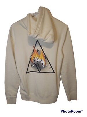 HUF Worldwide Hot Dice TT Pullover Hooded Sweatshirt Small Cream