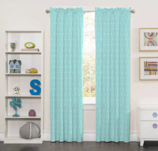 Eclipse Kids Monkey Business Blackout Window Curtain Aqua 42X63 Set of 2