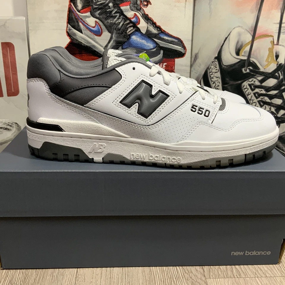 New Balance 550 白色 Castlerock 灰色 (BB550WTG) 男式 10.5 码 — 第 2/4 张图片
