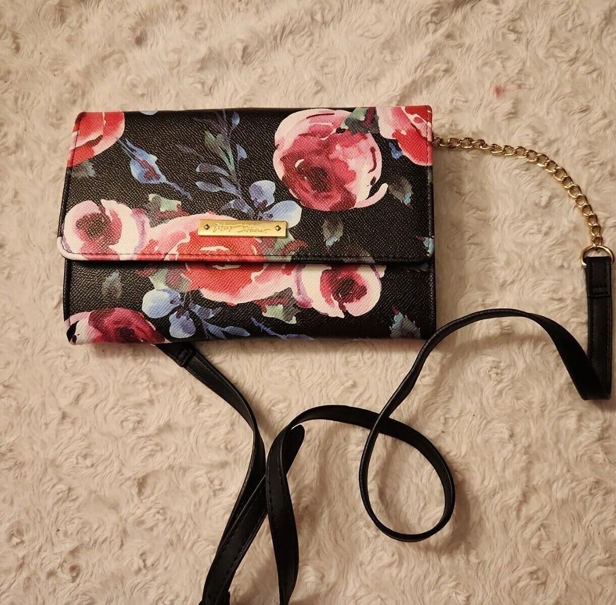 Crossbody Betsey Johnson Floral Bag Betsey Johnson Floral Black