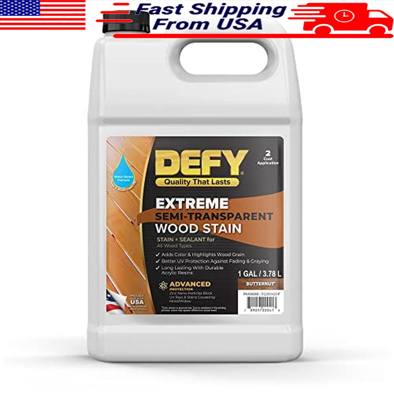 Premium Exterior Wood Stain Waterproof UV Protection Natural Clear Finish New