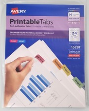 Printable Plastic Tabs with Repositionable 16281 Avery Pack of 96