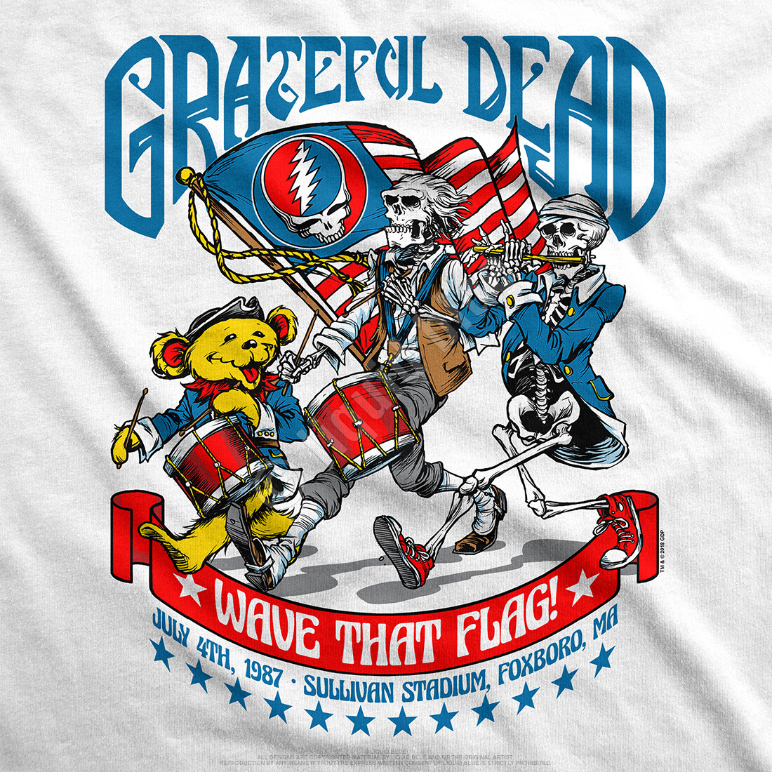 GRATEFUL DEAD-4TH OF JULY-1987-Foxboro, MA-WAVE THAT FLAG-T