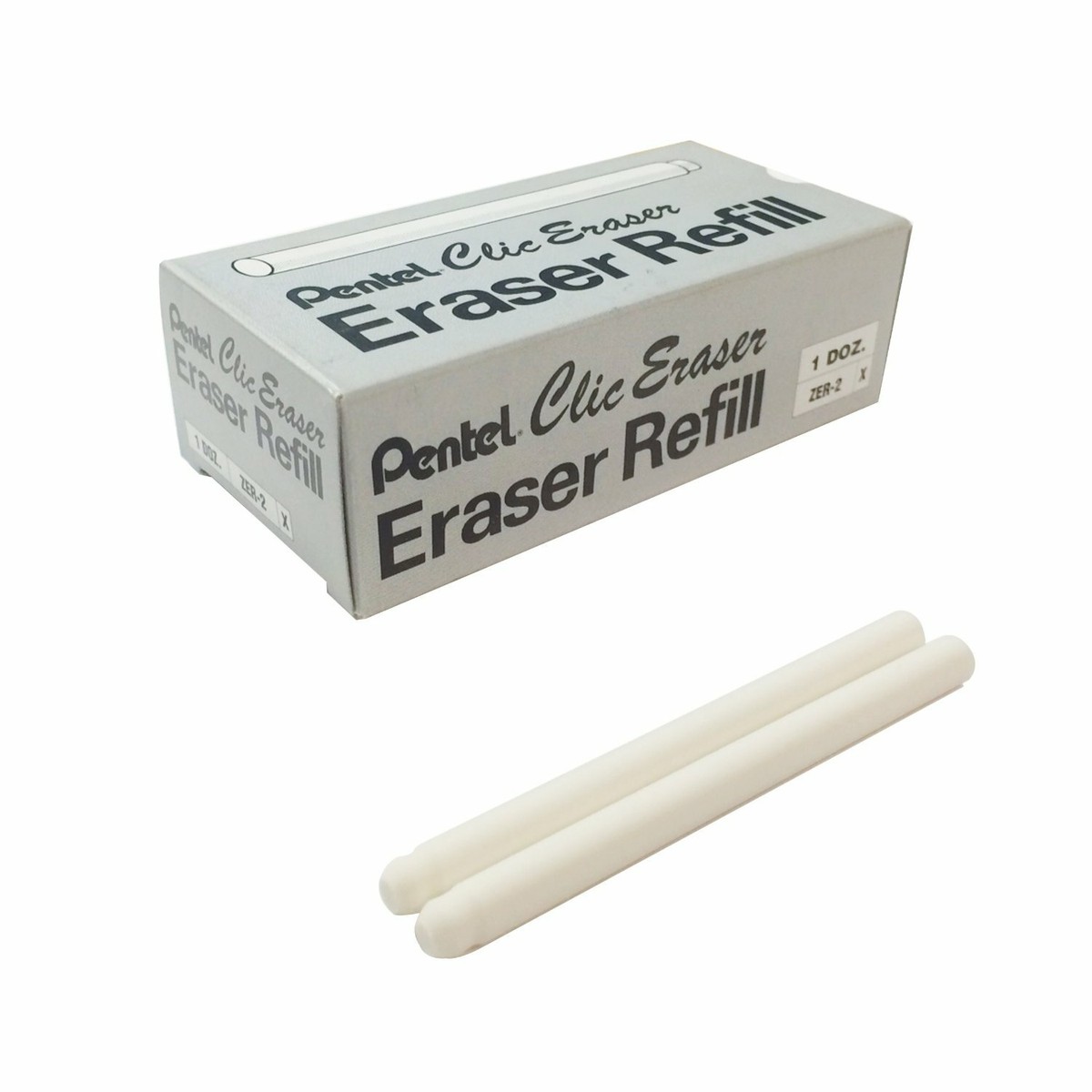 Pentel ZER3-1 Radiergummi-Refill – 10x 2 Stück Nachfüllradierer Für Professionelle Klickradierer