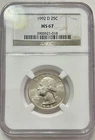 Washington Quarter 1992 D NGC MS 67 Uncirculated 25c Coin