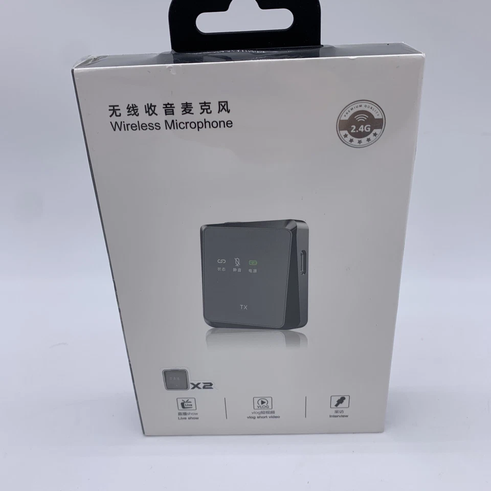 JOSTART 2er-Pack kabelloses Lavaliermikrofon, 2,4 G Dual Transmitter Ansteckmikrofon