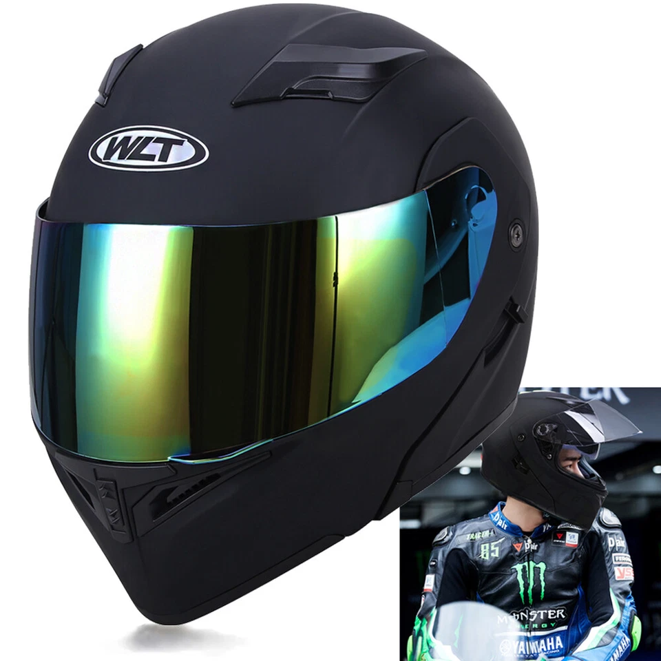 DOT Abatible Modular Cara Completa Casco de Motocicleta Hombres Mujeres Viseras Dobles + ESCUDO Foto 2 de 4
