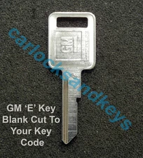 1969, 73, 77, 81, 91 Buick LeSabre OEM GM 'E' Key Blank Cut To Your Key Code