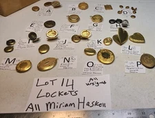 Vtg UNS Most Miriam Haskell Lockets Book Oval Dual Round Heart pendant Pin # 14