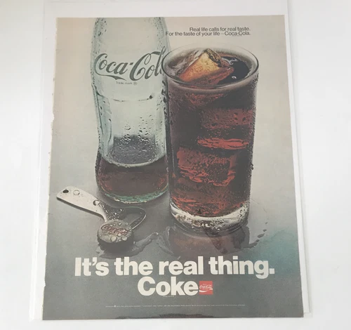 It’s The Real Thing Coke Coca Cola Vintage Print Ad
