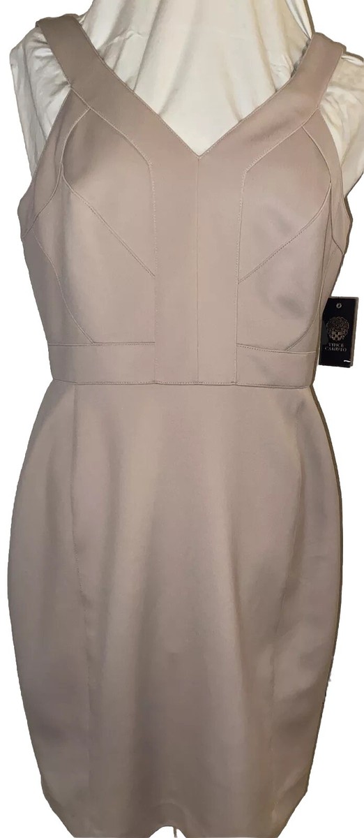 NWT Vince Camuto Dress Nude Lined/Sleeveless/Exposed Gold Zipper