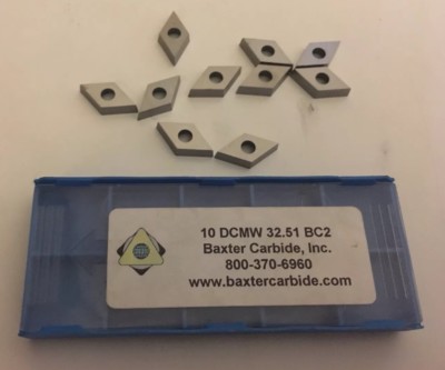 Baxter Carbide Inserts Quantity 10 DCMW 32.51 BC2