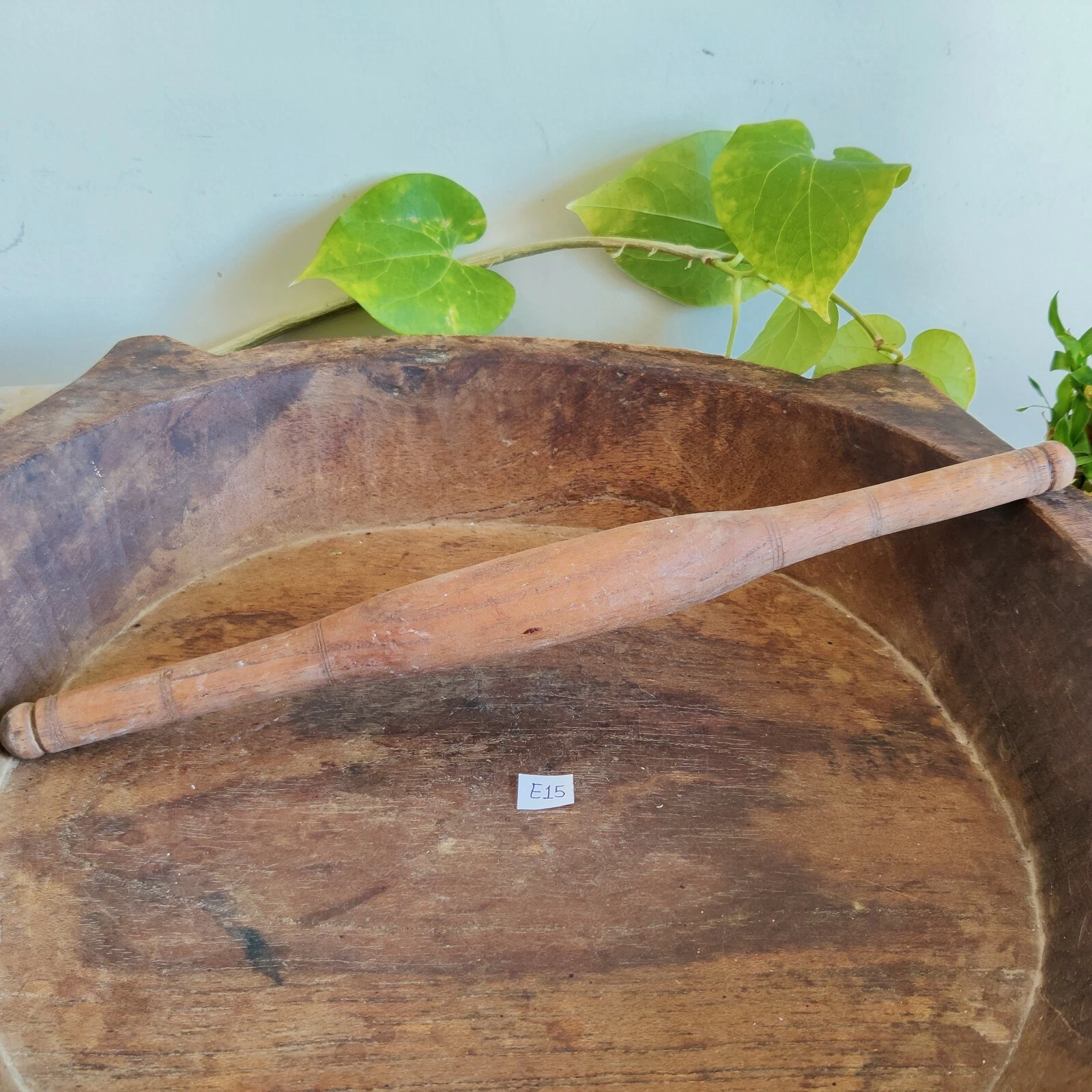 Vintage Primitive Original Handmade Tortilla Bread Bakers Wooden Rolling Pin E15