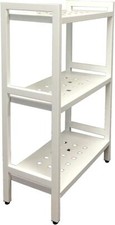 Asta 3-Tier Free Standing Rectangular Bathroom Storage Shelf Rack Light Beige