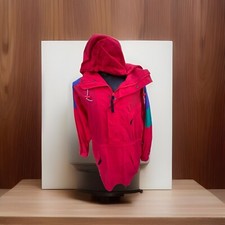 Mens VINTAGE Eddie Bauer Half Zip Anorak Windbreaker Jacket Red Size Sm