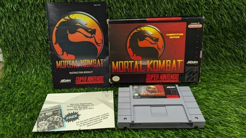 Mortal Kombat: Competition Edition (SNES 1992) Complete CIB W/ Manual Tested 