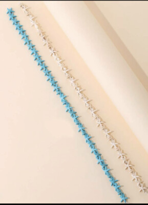 Craft Supplies Cuentas estrellas de mar azul y beige