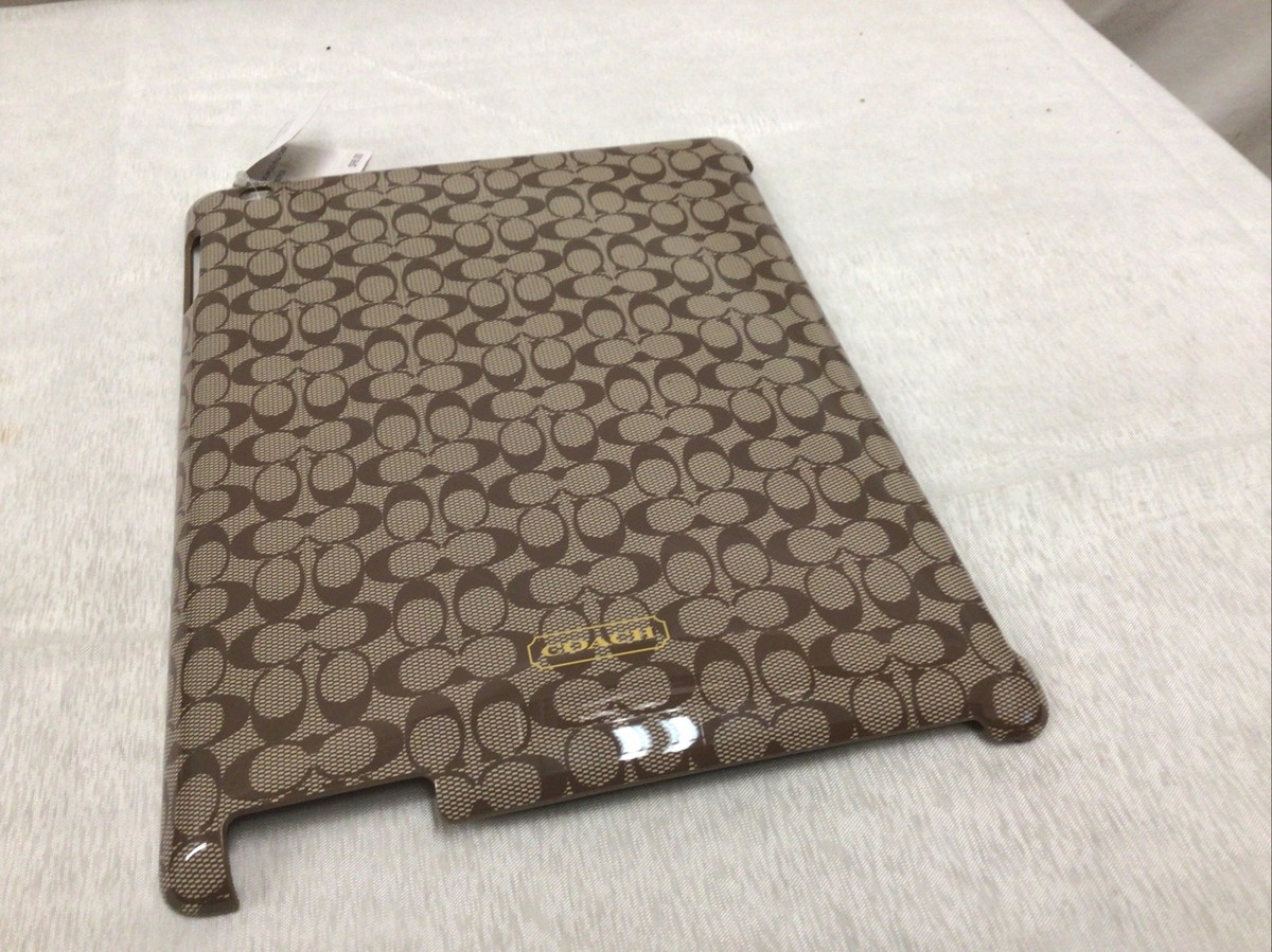 (美品) COACH iPadケース シグネチャー柄 ブラウン Coach Signature Molded iPad Hardshell Case Cover F66676 Khaki