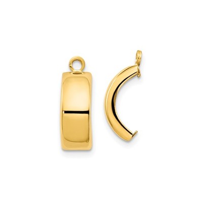 14 Karat Gelbgold poliert breit Ohrhänger Jacken Paar 12 mm