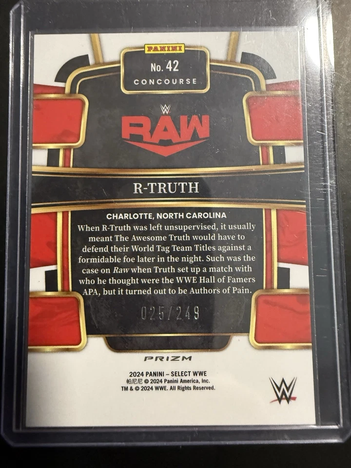 2024 WWE Select Light Blue Prizm R-Truth 25/249 - Image 2 of 2