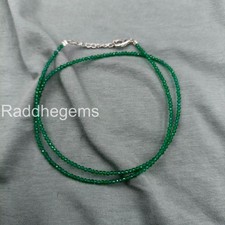 Green Onyx 2mm Faceted Necklace, Dainty Green Gemstone Necklace, Minimalist Laye