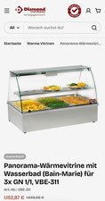 Diamond Panorama-W&auml;rmevitrine Wasserbad (Bain-Marie) 3x GN 1/1 VBE-3II