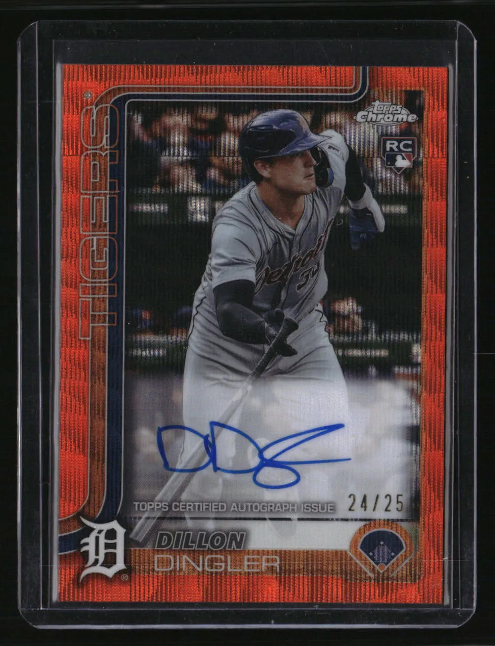 2025 Topps Chrome Dillon Dingler Rookie Autographs Orange Wave Refractors #/25