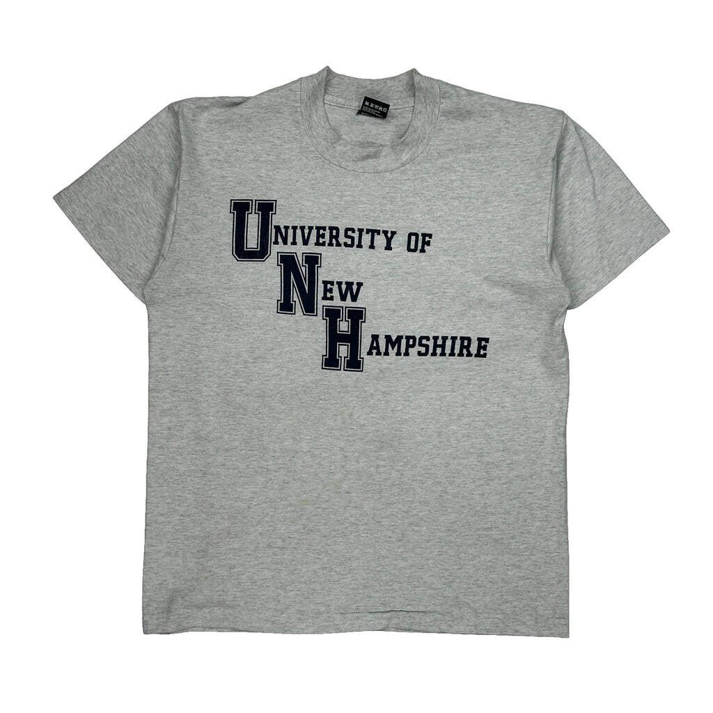 University Of New Hampshire Fruit Of The Loom Single Stitch T-Shirt - Large Gray