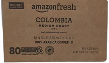 *2024-12-5* Amazonfresh 80 Ct. K-cups, Colombia Medium Roast, Keurig K-cup