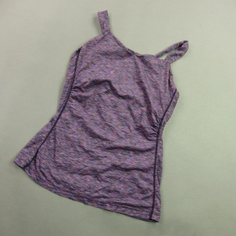 Camiseta sin mangas Prana para mujer mediana sin mangas ligera púrpura entrenamiento cuello en V Foto 2 de 4