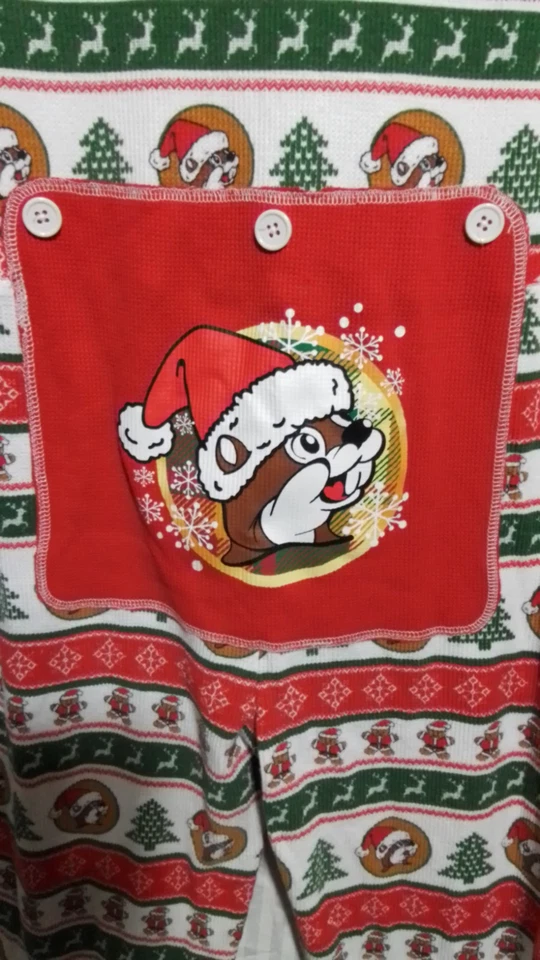 Buc-ee's Pijama Adulto Pequeño Navidad Vacaciones Termal Salón Una Pieza Informal Foto 3 de 4