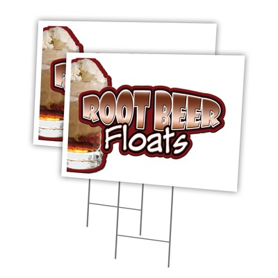 Root Beer Float Multi-Pack of Yard Signs & Stake plastic coroplast window