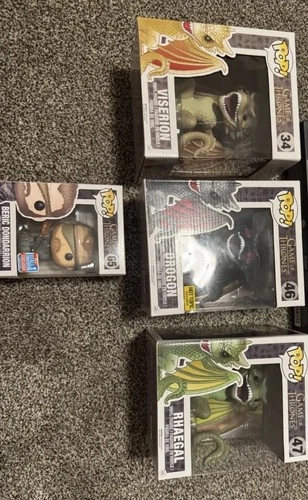 Funko Pop Game of Thrones Dragon Lot Drogon Rhaegal Viserion + Beric Exclusives