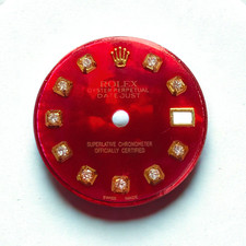 Red Diamond Dial 19.8mm - For Rolex Datejust Models 16014, 16234, 116234