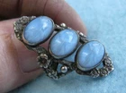 Vintage Sterling Silver Ring with 3 Light Blue Stones Faux Sapphires, Size 3 1/4