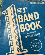Accordion 1ST BAND BOOK Accordion Band Aretta -12 Songs 1962 VG Cond