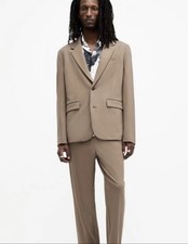 ALL SAINTS Earthy Brown HELM Slim Fit Lightweight Blazer Size 34 RRP £149 BNWT