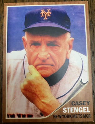NEW YORK METS: Casey Stengel Custom Modern 1962 Style Art Card - HOF