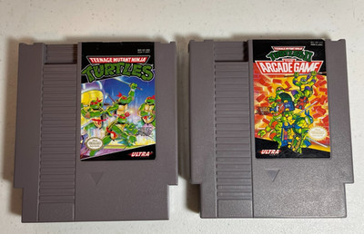 Teenage Mutant Ninja Turtles TMNT 1 & 2 NES Bundle Nintendo Cleaned & Tested