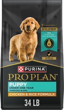Purina Pro Plan Alta Proteína Cachorro Comida Mezcla Triturada Pollo y Arroz Bolsa 34 lb