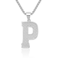 925 Sterling Silver Letter P Initial Necklace