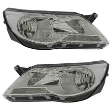 Volkswagen Tiguan Headlights Mk1 2008-2011 Chrome Inner Headlamps 1 Pair