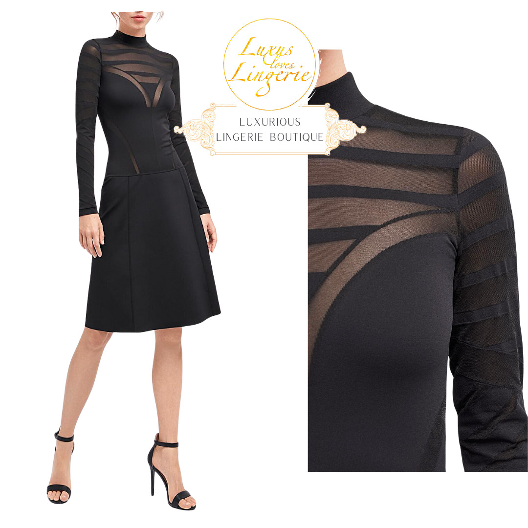 Logan Dress Wolford S Black High Closed Transparent Details